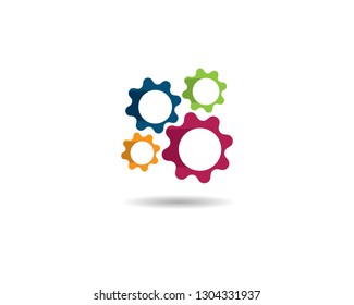 Icono del logotipo de la máquina de engranajes