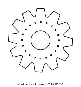 gear machinery monochrome silhouette on white background vector illustration