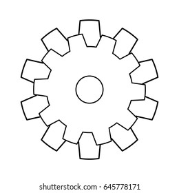 Gear machinery piece