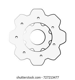 Gear machinery piece