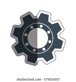Gear machinery piece icon vector illustration graphic design