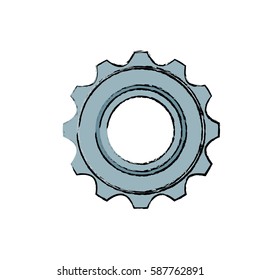Gear machinery piece icon vector illustration graphic design