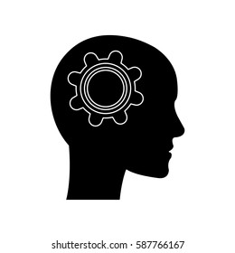 Gear machinery piece icon vector illustration graphic design