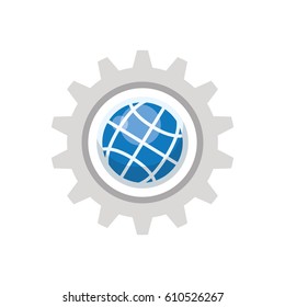 Gear machinery piece icon vector illustration graphic design