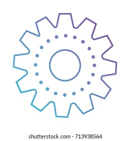 gear machinery silhouette in color gradient silhouette from purple to blue vector illustration