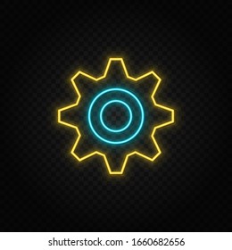 Gear, maintenance. Blue and yellow neon vector icon. Transparent background - Powered by Shutterstock - Get 15% off with code: PIKWIZARD15