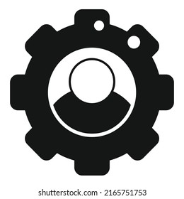 Gear man expertise icon simple vector. Business expert. Control work