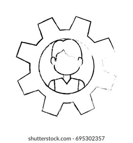 gear with man face icon
