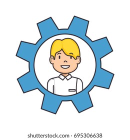 gear with man face icon