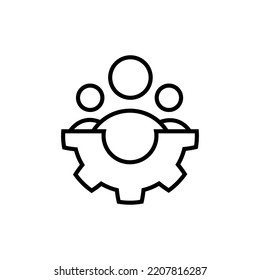 Gear and man icon suitable for info graphics, websites and print media. Colorful vector, flat icon, clip art