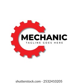 ícone de logotipo mecânico de engrenagens vetor