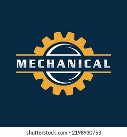 Gear mechanic logo template on dark background.