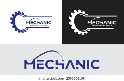 gear and mechanic logo vector design