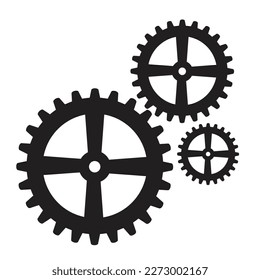 diseño vectorial de icono de símbolo mecánico de engranaje