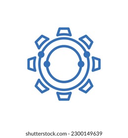 Gear Mechanic Tech Circle Line Logotipo creativo moderno