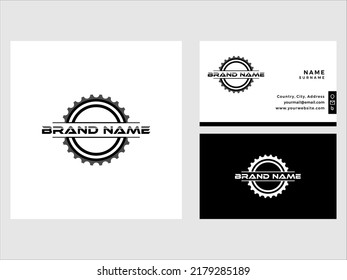 Gear mechanic vector logo with business card design template