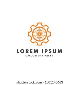 gear mechanical logo design template vector illustration
