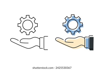 Insignia del mecánico de engranajes. Vector pin. Optimización del motor de búsqueda. Un elemento de diseño gráfico. sobre un fondo blanco.	