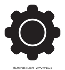 Mecanismo de engranaje icono negro. Ilustración vectorial.