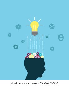Gear Mechanism in Human Brain as Enlightenment and Idea Generation Concept