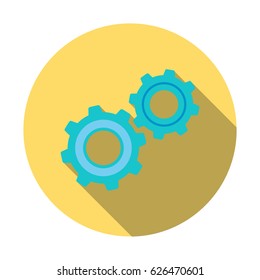 Gear mechanism icon in flat style. Vector illustration for web design