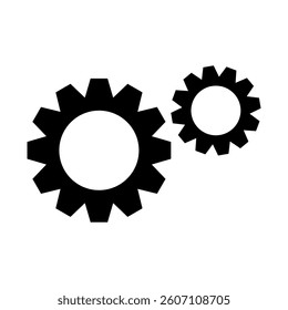 Gear mechanism icon. Industrial cog symbol. Engineering process vector. Machinery teamwork sign.