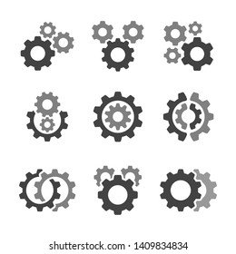 gear and mechanism icon set,vector and illustration