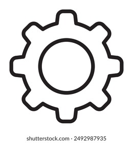 Gear mechanism line icon. vector illustration.