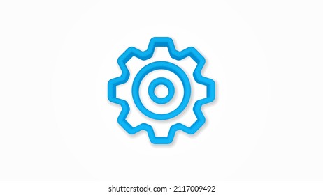 gear, mechanism realistic icon. 3d vector illustration. Isolated line color pictogram. Transparent shadows