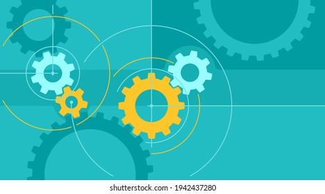 Gear mechanism techno background. Settings and Maintenance symbol for website, logo and mobile apps. Vector illustration