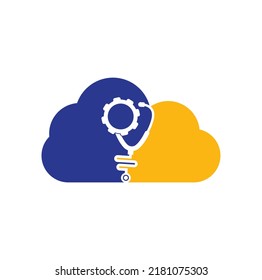 Gear Medical cloud shape concept Logo Template Design Vector. Stethoscope Cogwheel Mechanism Icon Vector.