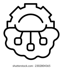 Gear mental icon outline vector. Skill head. Brain emotion
