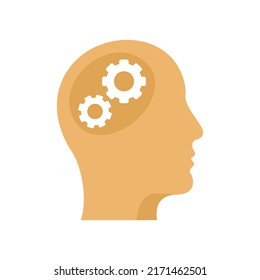 Gear mind icon. Flat illustration of gear mind vector icon isolated on white background