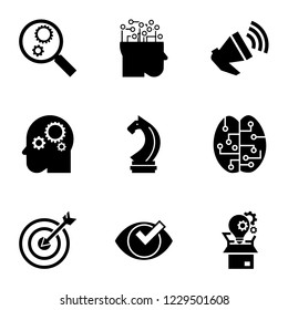 Gear mind icon set. Simple set of 9 gear mind vector icons for web design isolated on white background