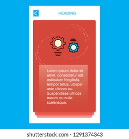 Gear mobile vertical banner design design. Vector