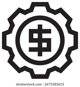 Gear Modern Vector Icon – Minimal Illustration Symbol Template for Web Mobile App UI Design