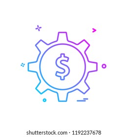 gear money dollar icon vector design