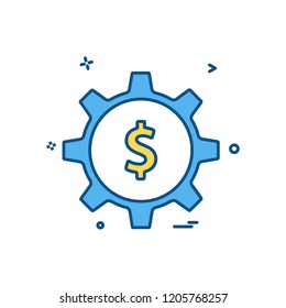 gear money dollar icon vector design