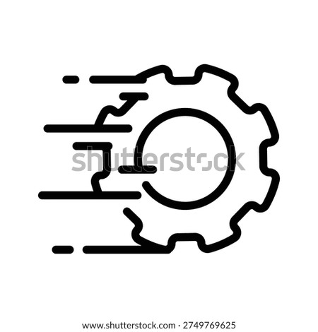 gear with motion line outline icon vector design good for web or mobile app