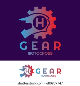 gear motocross initial Letter H Logo design