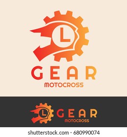 gear motocross initial Letter L Logo design