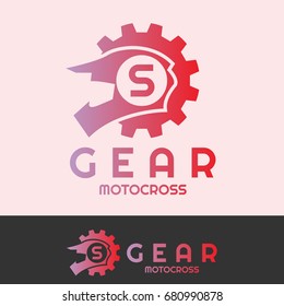 gear motocross initial Letter S Logo design