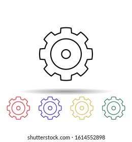 gear multi color style icon. Simple thin line, outline vector of web icons for ui and ux, website or mobile application