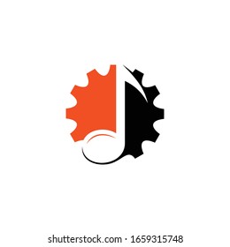 Gear music notes industry logo template
