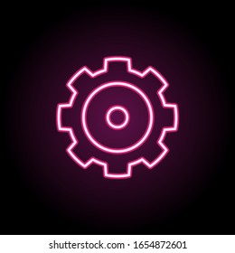 Gear neon icon. Simple thin line, outline vector of web icons for ui and ux, website or mobile application