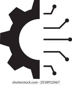 gear and network icon illustration