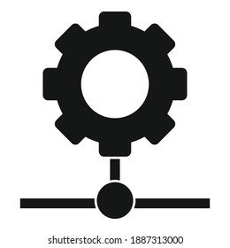 Gear network icon. Simple illustration of gear network vector icon for web design isolated on white background