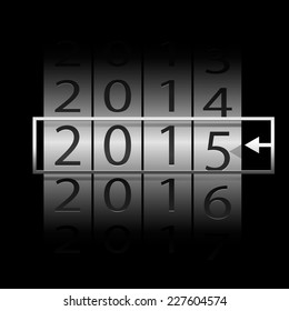 Gear number counter template for 2014-2015 countdown. Vector illustration, eps 10.