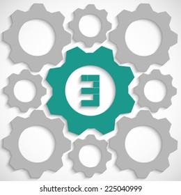 Gear with number three in the mechanism