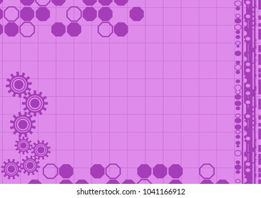 gear and octagon object simply background